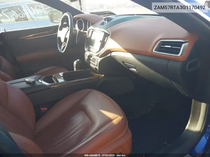 2016 Maserati Ghibli S Q4 VIN: ZAM57RTA3G1170492 Lot: 42646675
