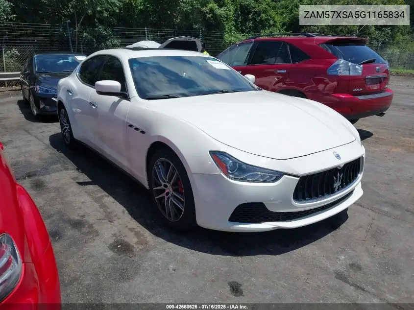 2016 Maserati Ghibli VIN: ZAM57XSA5G1165834 Lot: 42660626