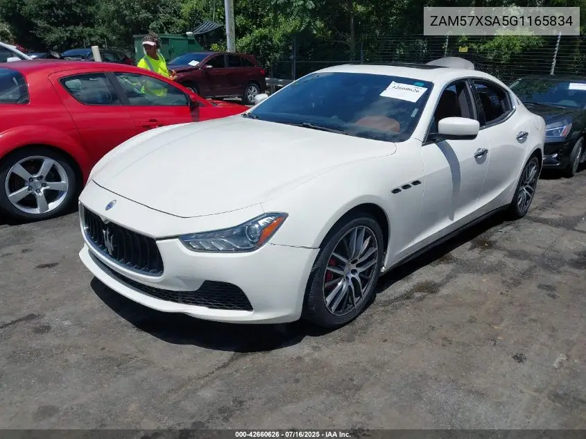 2016 Maserati Ghibli VIN: ZAM57XSA5G1165834 Lot: 42660626
