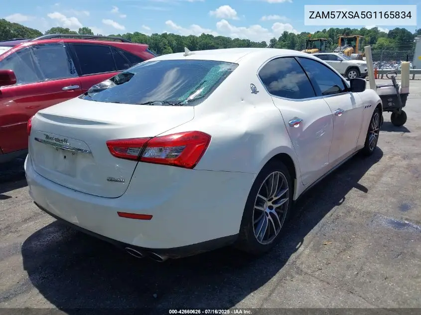 2016 Maserati Ghibli VIN: ZAM57XSA5G1165834 Lot: 42660626