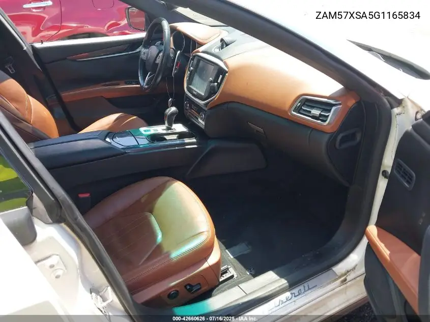 2016 Maserati Ghibli VIN: ZAM57XSA5G1165834 Lot: 42660626