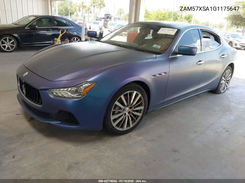 2016 Maserati Ghibli VIN: ZAM57XSA1G1175647 Lot: 42776204