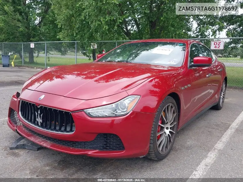 2016 Maserati Ghibli S Q4 VIN: ZAM57RTA6G1178697 Lot: 42782843