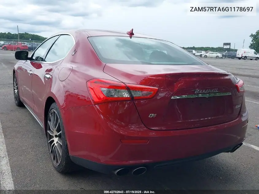 2016 Maserati Ghibli S Q4 VIN: ZAM57RTA6G1178697 Lot: 42782843
