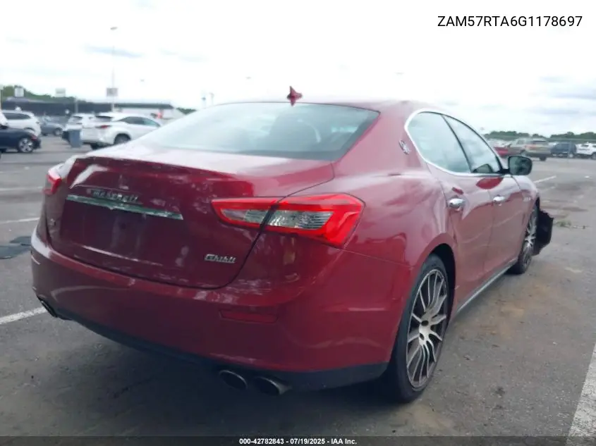 2016 Maserati Ghibli S Q4 VIN: ZAM57RTA6G1178697 Lot: 42782843