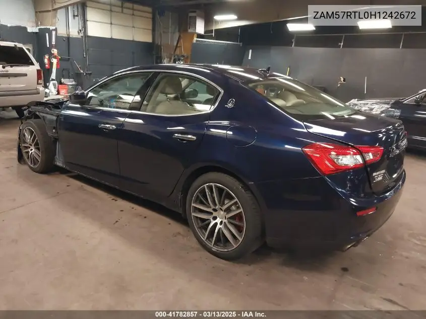 2017 Maserati Ghibli S Q4 VIN: ZAM57RTL0H1242672 Lot: 41782857