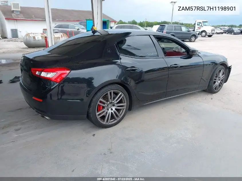 2017 Maserati Ghibli S VIN: ZAM57RSL7H1198901 Lot: 42801540