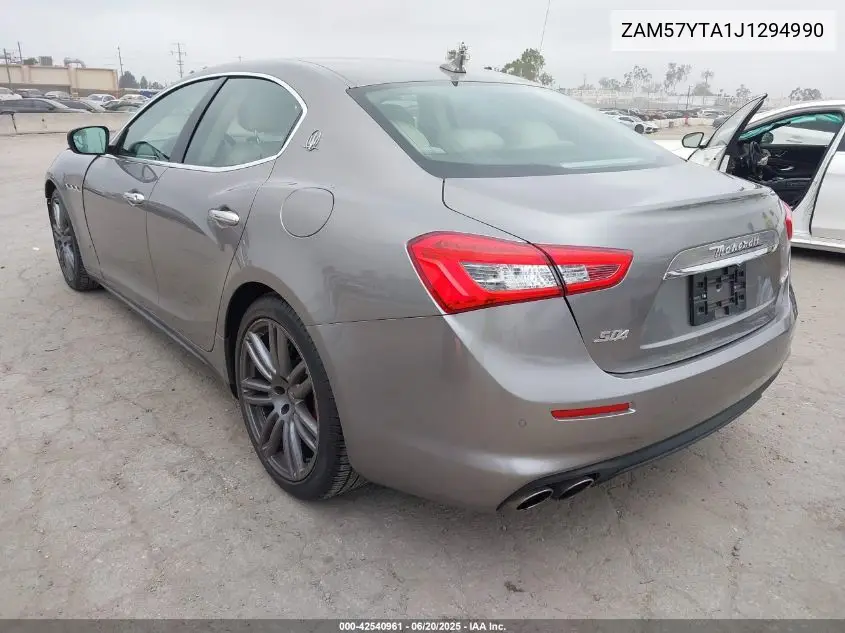 2018 Maserati Ghibli S Q4 VIN: ZAM57YTA1J1294990 Lot: 42540961