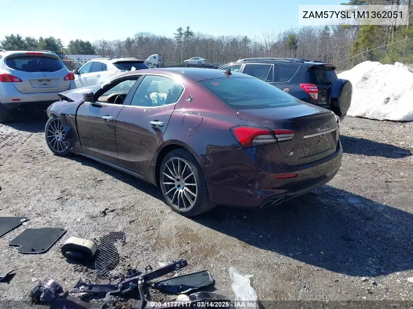 2021 Maserati Ghibli S Granlusso VIN: ZAM57YSL1M1362051 Lot: 41777117