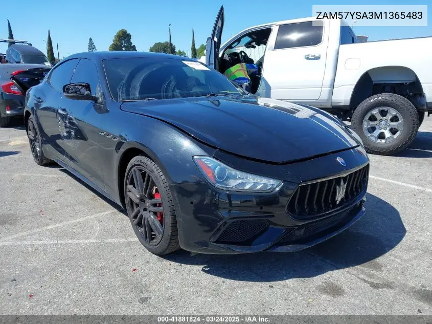 2021 Maserati Ghibli S VIN: ZAM57YSA3M1365483 Lot: 41881824