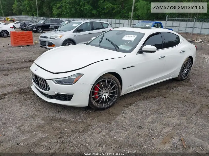 2021 Maserati Ghibli S Granlusso VIN: ZAM57YSL3M1362066 Lot: 42102072