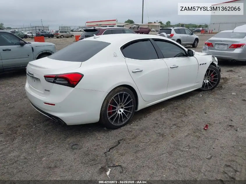 2021 Maserati Ghibli S Granlusso VIN: ZAM57YSL3M1362066 Lot: 42102072