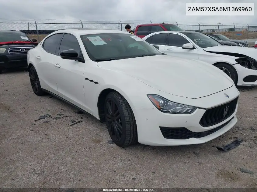 2021 Maserati Ghibli VIN: ZAM57XSA6M1369960 Lot: 42135268