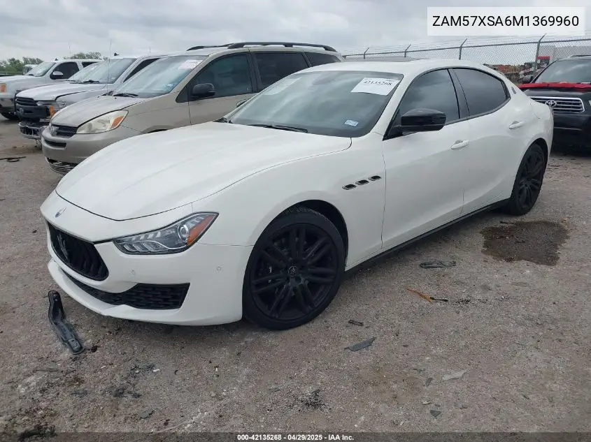 2021 Maserati Ghibli VIN: ZAM57XSA6M1369960 Lot: 42135268