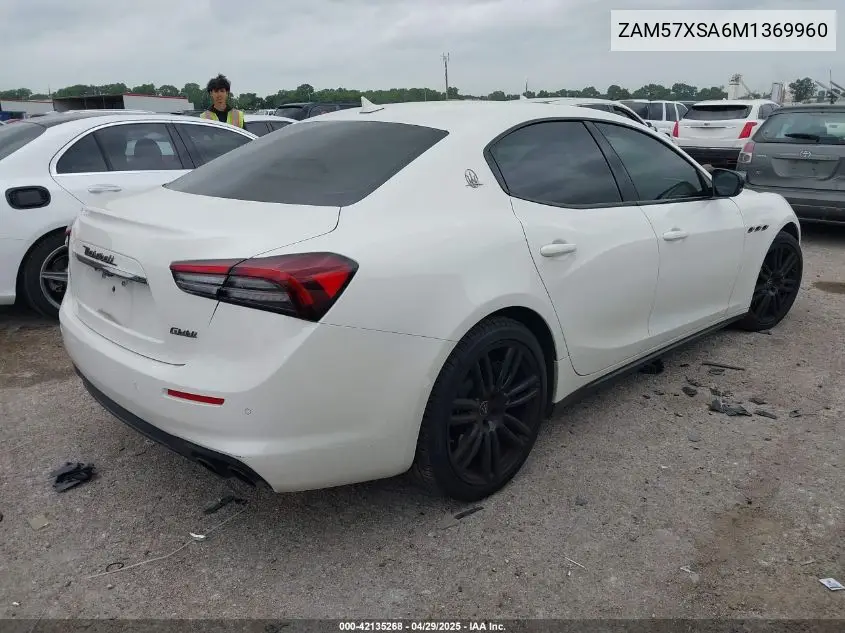 2021 Maserati Ghibli VIN: ZAM57XSA6M1369960 Lot: 42135268
