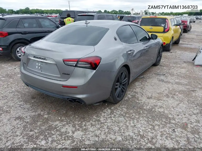 2021 Maserati Ghibli S Q4 VIN: ZAM57YTA8M1368703 Lot: 42170551
