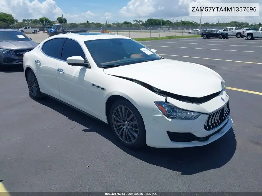 2021 Maserati Ghibli S Q4 VIN: ZAM57YTA4M1357696 Lot: 42476034