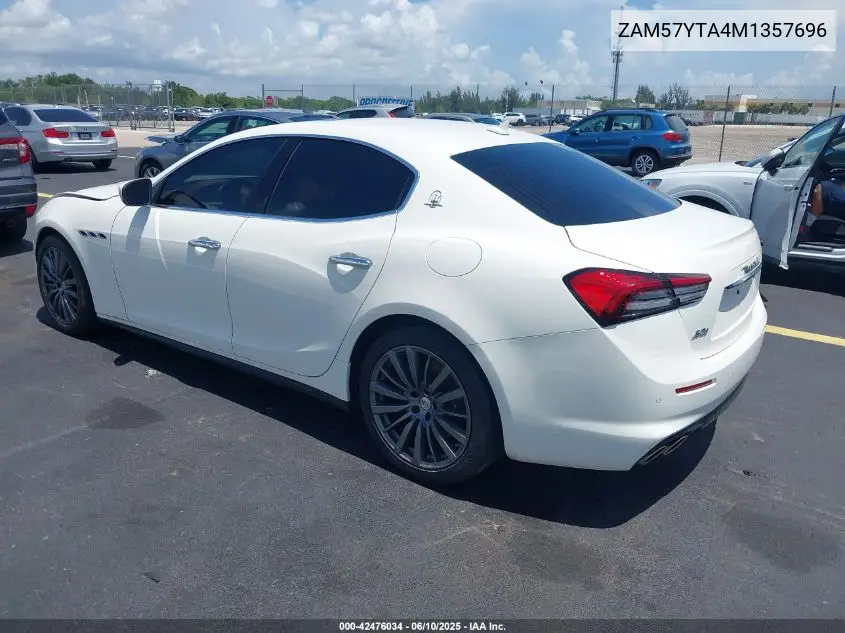 2021 Maserati Ghibli S Q4 VIN: ZAM57YTA4M1357696 Lot: 42476034
