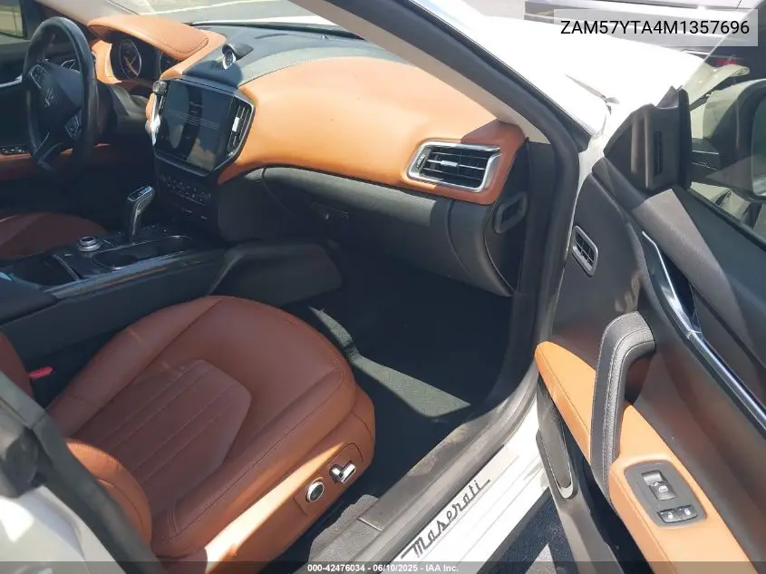 2021 Maserati Ghibli S Q4 VIN: ZAM57YTA4M1357696 Lot: 42476034