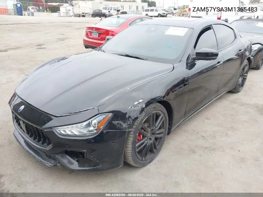 2021 Maserati Ghibli S VIN: ZAM57YSA3M1365483 Lot: 42562390