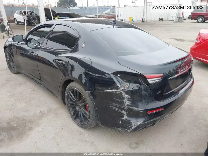 2021 Maserati Ghibli S VIN: ZAM57YSA3M1365483 Lot: 42562390