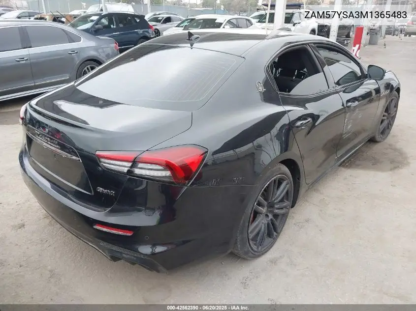 2021 Maserati Ghibli S VIN: ZAM57YSA3M1365483 Lot: 42562390