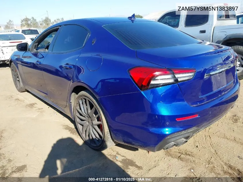 2022 Maserati Ghibli Modena VIN: ZAM57YSM5N1383897 Lot: 41272818