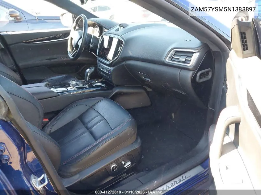 2022 Maserati Ghibli Modena VIN: ZAM57YSM5N1383897 Lot: 41272818