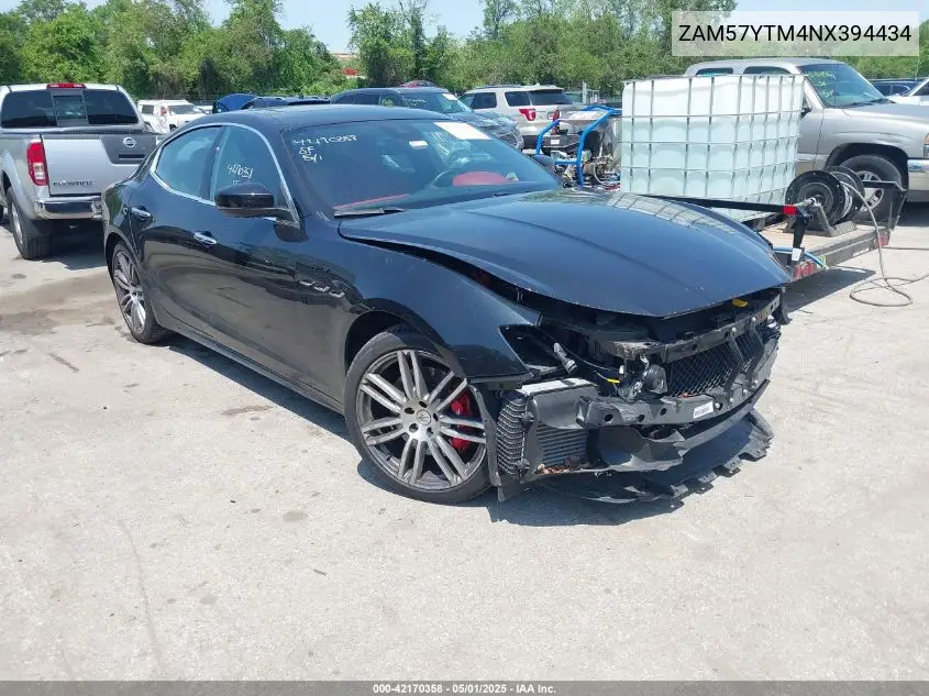 2022 Maserati Ghibli Modena Q4 VIN: ZAM57YTM4NX394434 Lot: 42170358