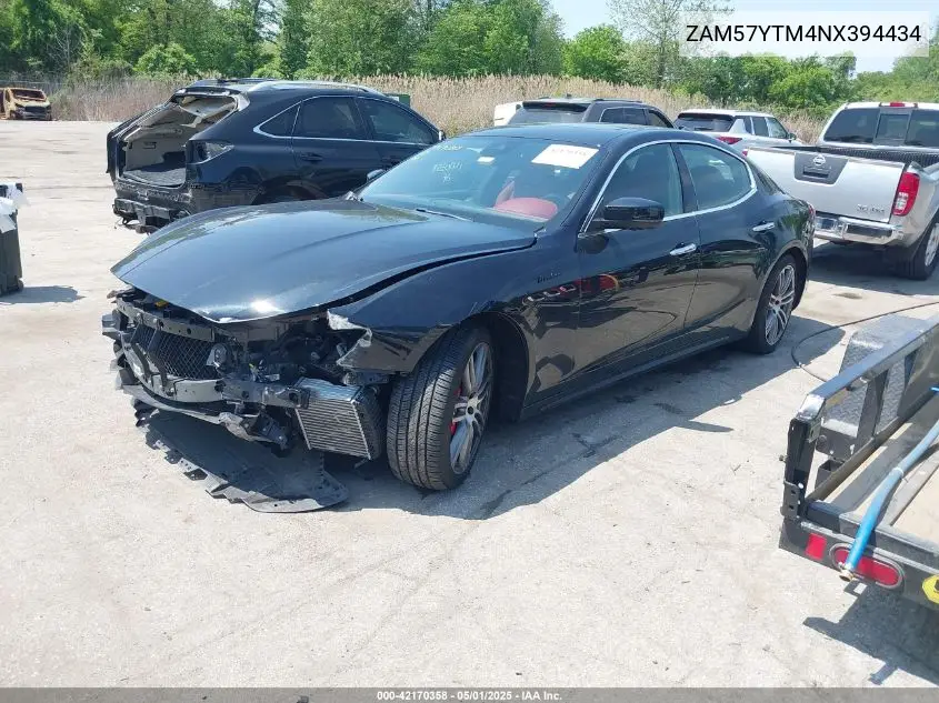 2022 Maserati Ghibli Modena Q4 VIN: ZAM57YTM4NX394434 Lot: 42170358