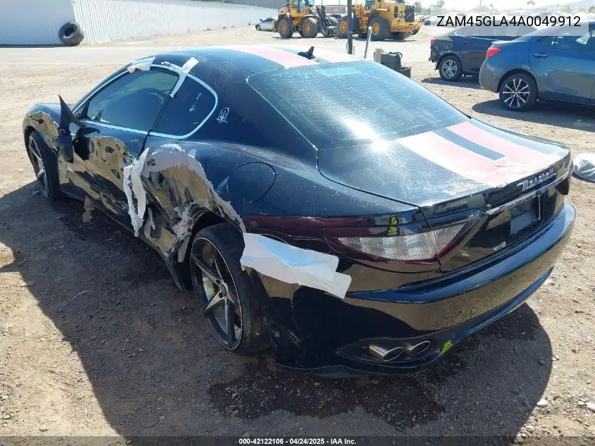 2010 Maserati Granturismo VIN: ZAM45GLA4A0049912 Lot: 42122106