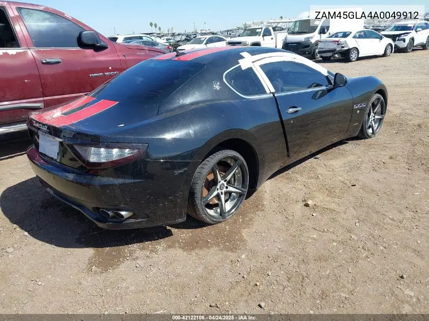 2010 Maserati Granturismo VIN: ZAM45GLA4A0049912 Lot: 42122106