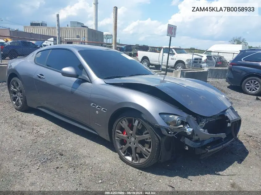 2011 Maserati Granturismo S Automatic VIN: ZAM45KLA7B0058933 Lot: 42531690