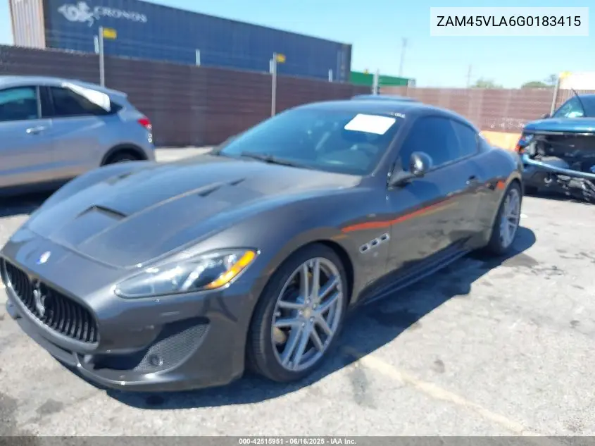 2016 Maserati Granturismo Mc/Mc Centennial/Sport VIN: ZAM45VLA6G0183415 Lot: 42515951