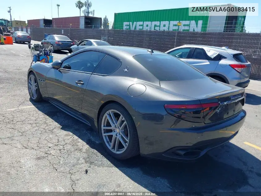 2016 Maserati Granturismo Mc/Mc Centennial/Sport VIN: ZAM45VLA6G0183415 Lot: 42515951