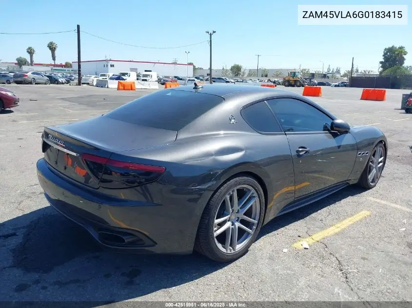 2016 Maserati Granturismo Mc/Mc Centennial/Sport VIN: ZAM45VLA6G0183415 Lot: 42515951
