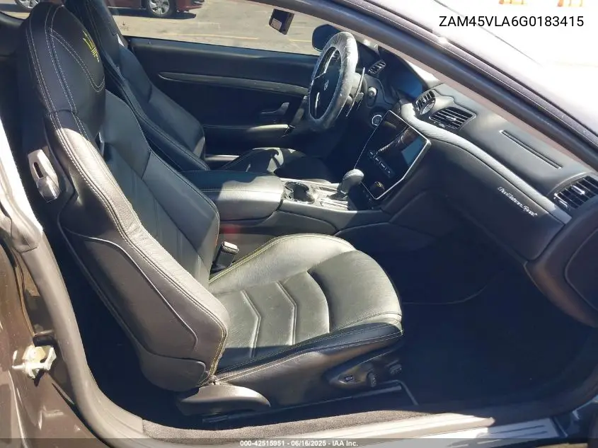 2016 Maserati Granturismo Mc/Mc Centennial/Sport VIN: ZAM45VLA6G0183415 Lot: 42515951