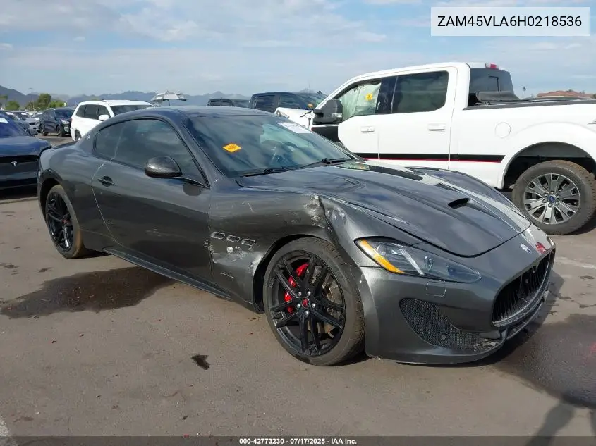 2017 Maserati Granturismo Mc/Mc Centennial/Sport VIN: ZAM45VLA6H0218536 Lot: 42773230