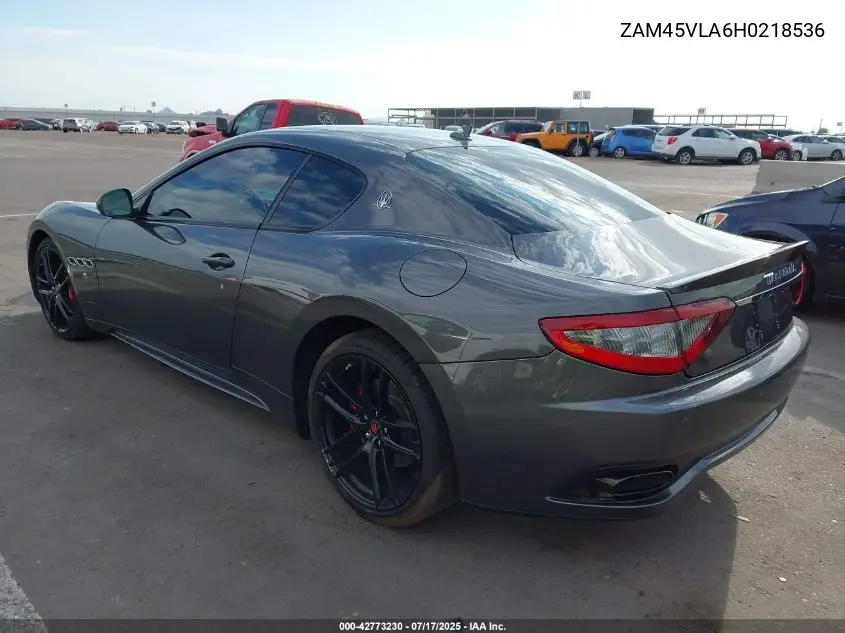 2017 Maserati Granturismo Mc/Mc Centennial/Sport VIN: ZAM45VLA6H0218536 Lot: 42773230