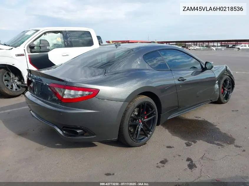 2017 Maserati Granturismo Mc/Mc Centennial/Sport VIN: ZAM45VLA6H0218536 Lot: 42773230