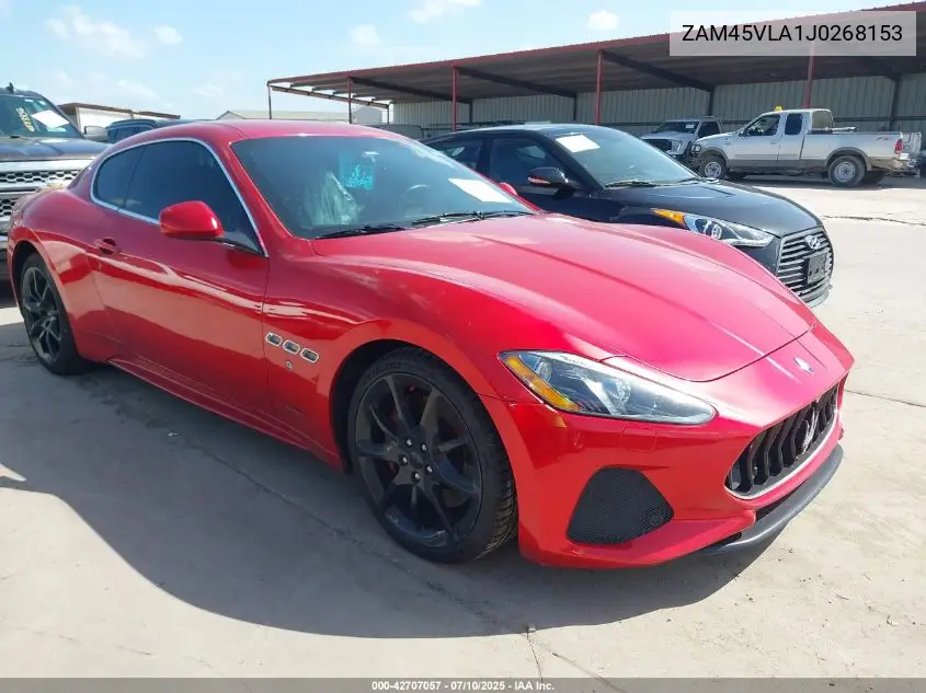 2018 Maserati Granturismo Mc/Sport VIN: ZAM45VLA1J0268153 Lot: 42707057
