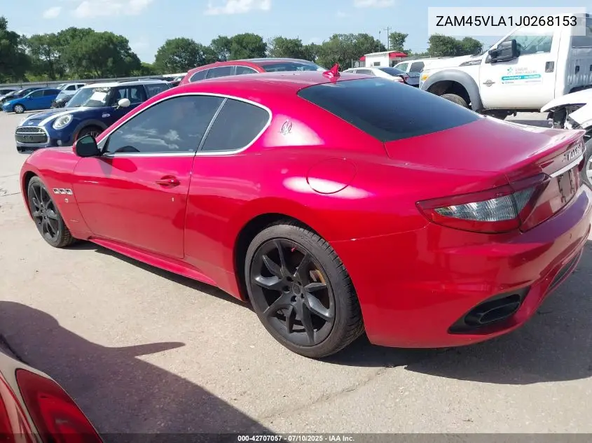 2018 Maserati Granturismo Mc/Sport VIN: ZAM45VLA1J0268153 Lot: 42707057