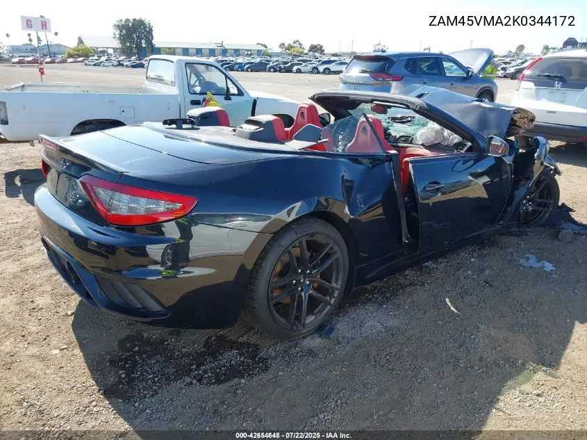 2019 Maserati Granturismo Mc/Sport VIN: ZAM45VMA2K0344172 Lot: 42654648