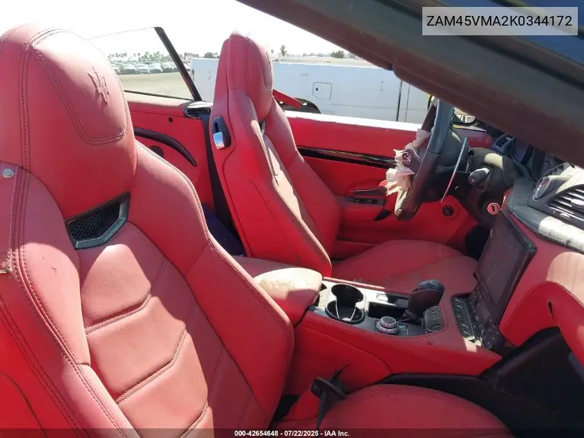 2019 Maserati Granturismo Mc/Sport VIN: ZAM45VMA2K0344172 Lot: 42654648