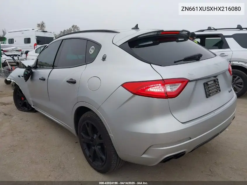 2017 Maserati Levante VIN: ZN661XUSXHX216080 Lot: 42024196