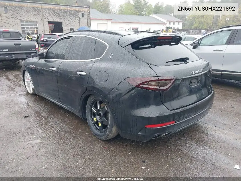 2017 Maserati Levante S VIN: ZN661YUS0HX221892 Lot: 42182226