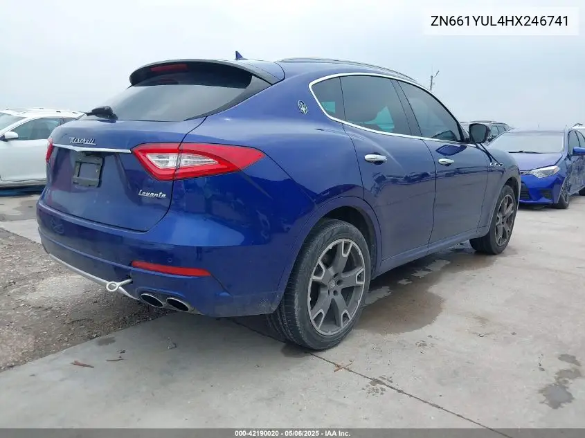 2017 Maserati Levante S VIN: ZN661YUL4HX246741 Lot: 42190020
