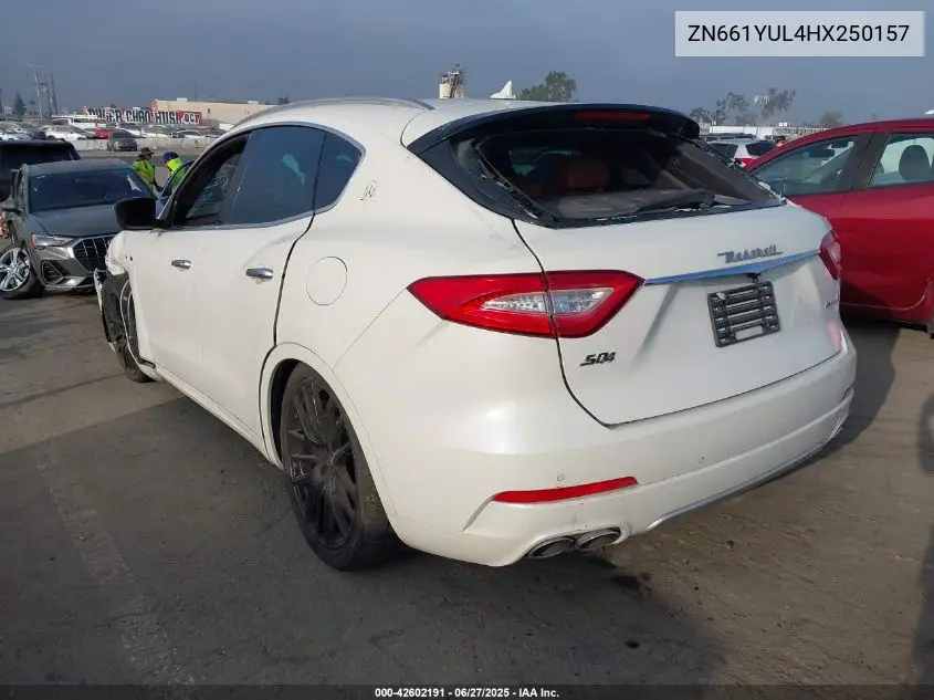 2017 Maserati Levante S VIN: ZN661YUL4HX250157 Lot: 42602191