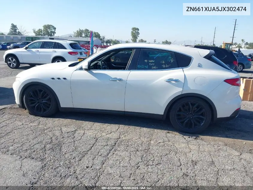 2018 Maserati Levante VIN: ZN661XUA5JX302474 Lot: 42208184