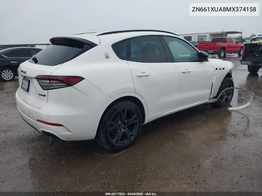 2021 Maserati Levante VIN: ZN661XUA8MX374158 Lot: 42117823